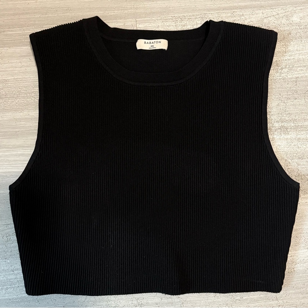 Aritzia Babaton Black Crop Tank 2XL